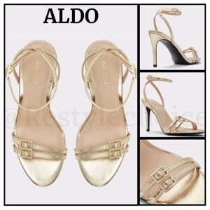 ALDO Gold Strappy heeled sandal - Stiletto heel
